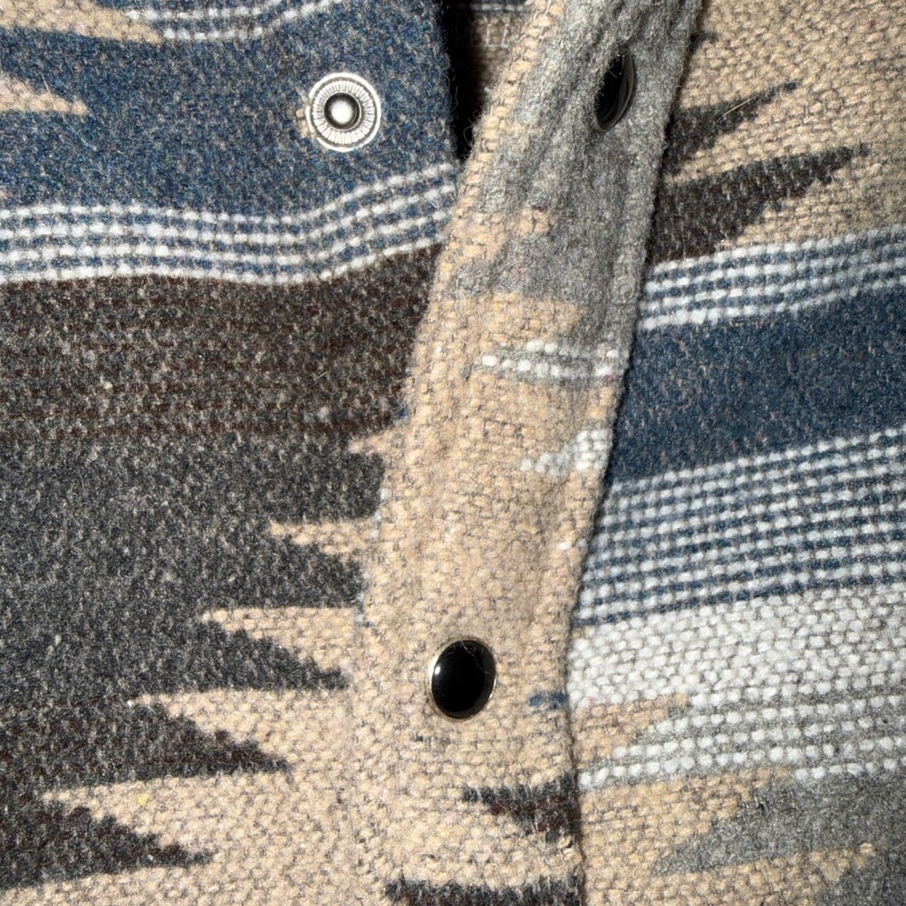 RFANTASY Mens Southwestern Aztec Print Snap Button Flannel Shirt Jacket Brown XL - Picture 6 of 8